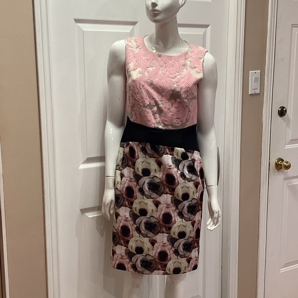 Marc Cain Pink and Black Floral Dress